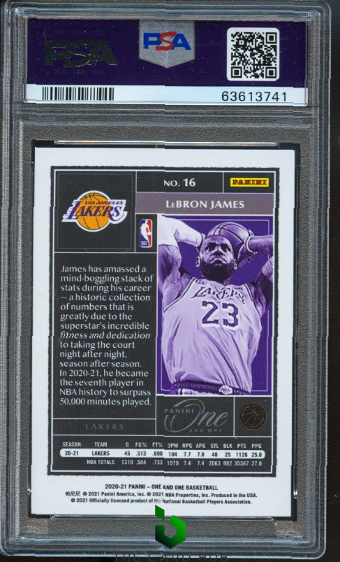 2020-21 Panini One and One #16 LeBron James Red PSA 10 #/15