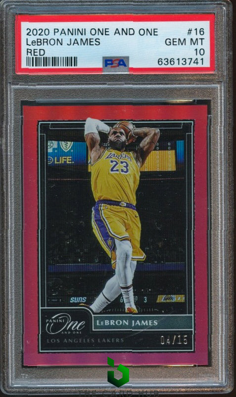 2020-21 Panini One and One #16 LeBron James Red PSA 10 #/15