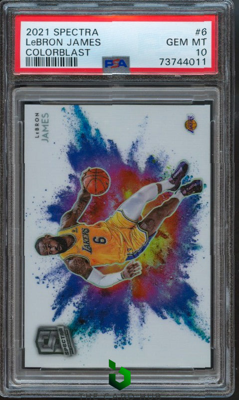 2021-22 Panini Spectra #6 LeBron James Color Blast PSA 10