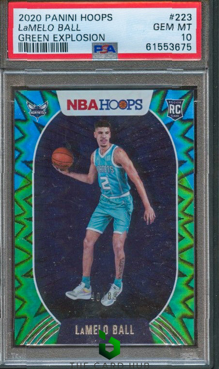 2020-21 Hoops #223 LaMelo Ball Green Explosion PSA 10 RC