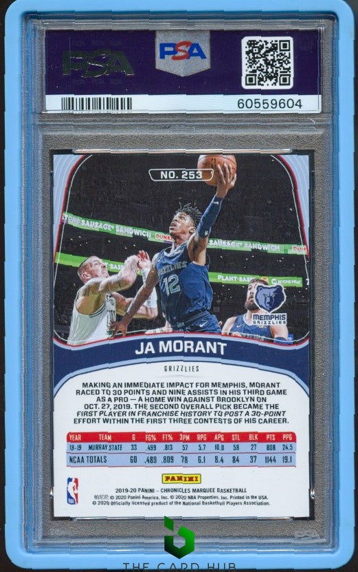 2019-20 Panini Chronicles #253 Ja Morant Blue PSA 10 #/99 RC