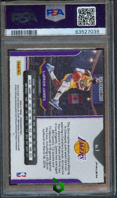 2020-21 Panini Prizm #1 LeBron James Fast Break Prizms PSA 10