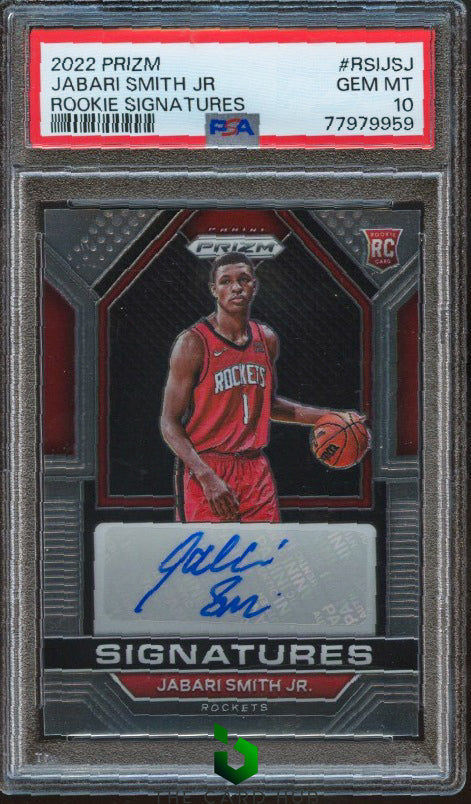 2022-23 Panini Prizm #RSI-JSJ Jabari Smith Jr. Rookie Signatures PSA 10 RC