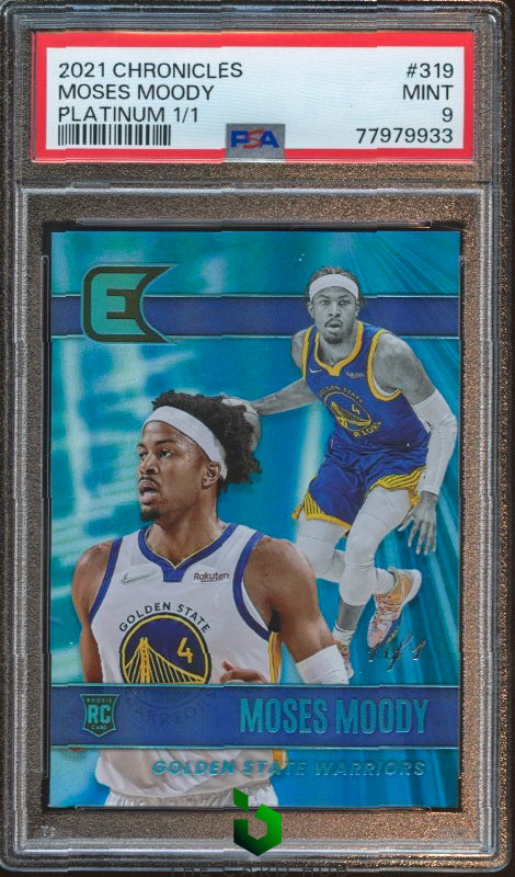 2021-22 Panini Chronicles #319 Moses Moody Platinum PSA 9 #/1 RC