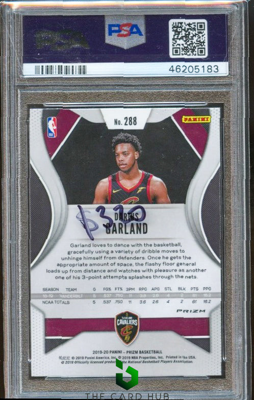 2019-20 Panini Prizm #288 Darius Garland Silver PSA 10 RC