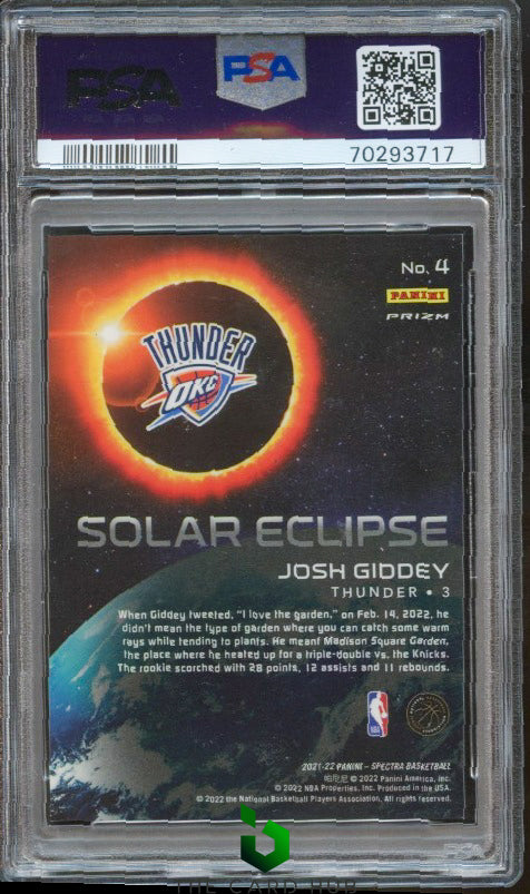 2021-22 Panini Spectra #4 Josh Giddey Solar Eclipse RC