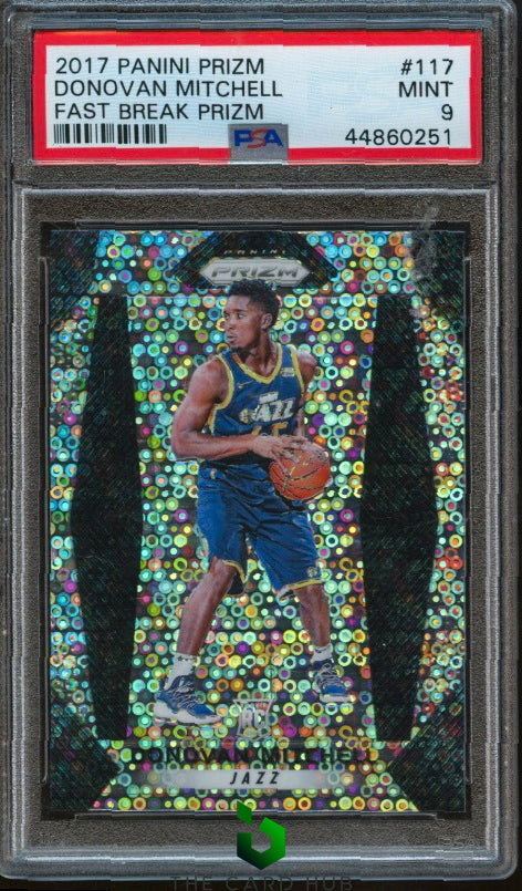 2017-18 Panini Prizm #117 Donovan Mitchell Prizms Fast Break PSA 9 RC