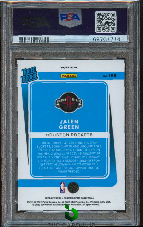 2021-22 Donruss Optic #159 Jalen Green Choice Prizm PSA 10 RC