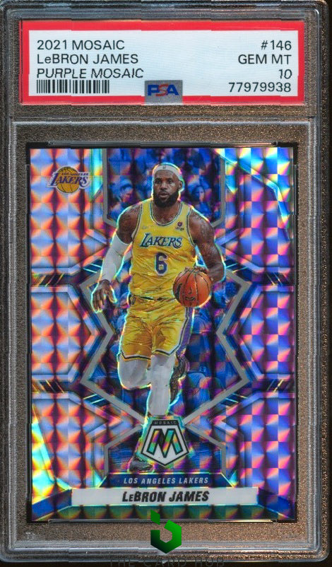 2021-22 Panini Mosaic #146 LeBron James Purple PSA 10 #/49