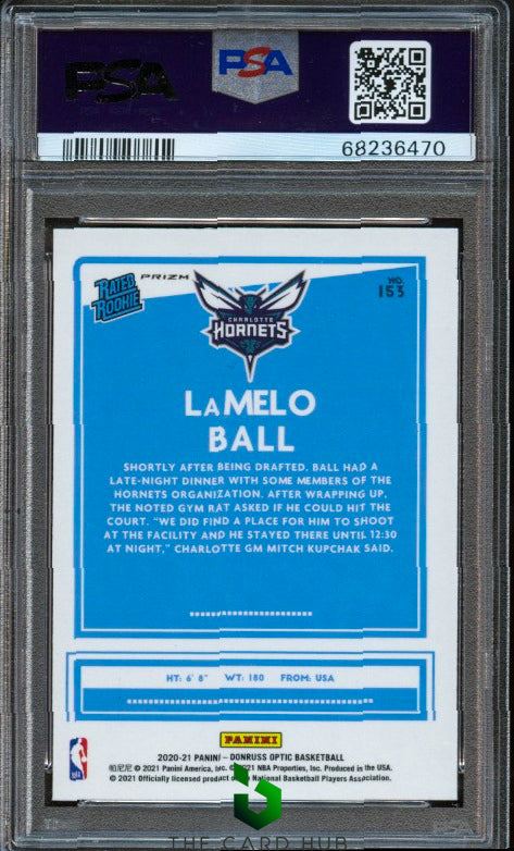 2020-21 Panini Contenders Optic #105 LaMelo Ball Red Wave PSA 9 RC