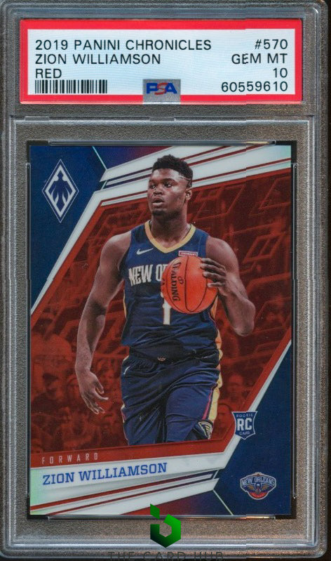 2019-20 Panini Chronicles #570 Zion Williamson Red PSA 10 #/149 RC