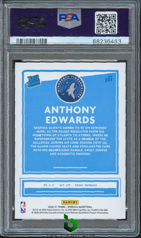 2020-21 Donruss #201 Anthony Edwards Choice PSA 9 RC