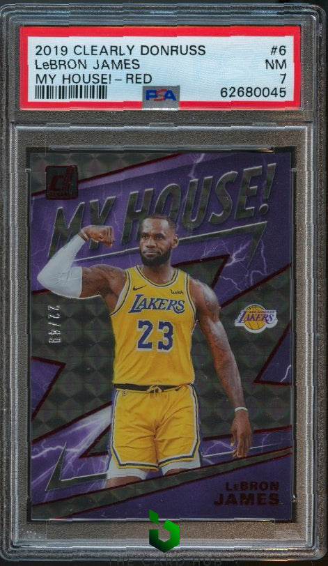 2019-20 Clearly Donruss #6 LeBron James My House Red PSA 7