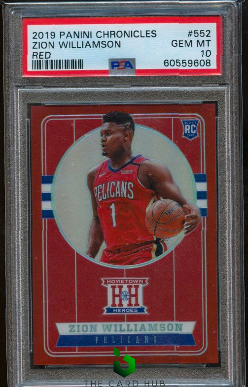 2019-20 Panini Chronicles #552 Zion Williamson Red PSA 10 #/149 RC