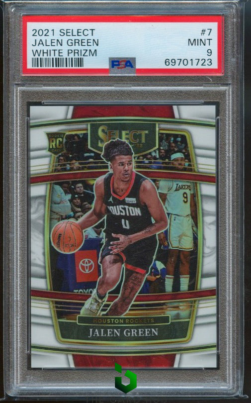 2021-22 Panini Select #7 Jalen Green White Prizms PSA 9 RC