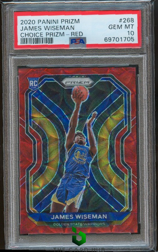 2020-21 Panini Prizm #268 James Wiseman Choice Red Prizms PSA 10 RC