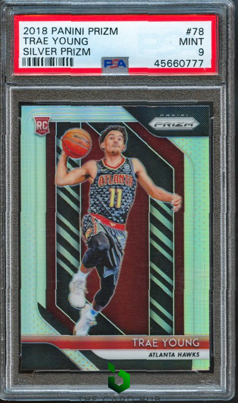 2018-19 Panini Prizm #78 Trae Young Prizms Silver PSA 9 RC