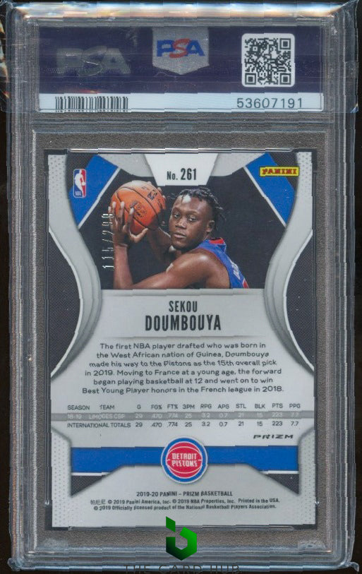 2019-20 Panini Prizm #261 Sekou Doumbouya Prizms Red PSA 10 #/299 RC