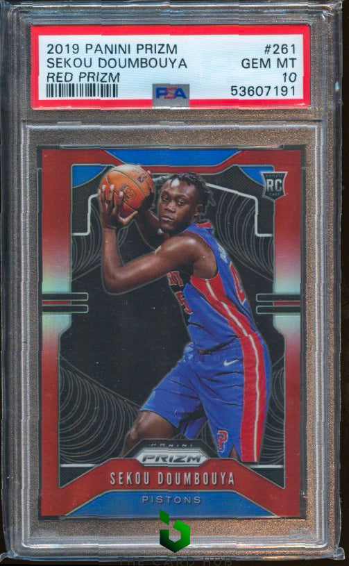 2019-20 Panini Prizm #261 Sekou Doumbouya Prizms Red PSA 10 #/299 RC