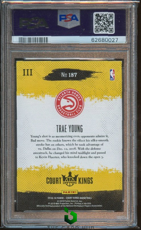 2018-19 Panini Court Kings #187 Trae Young Level 3 PSA 8 RC