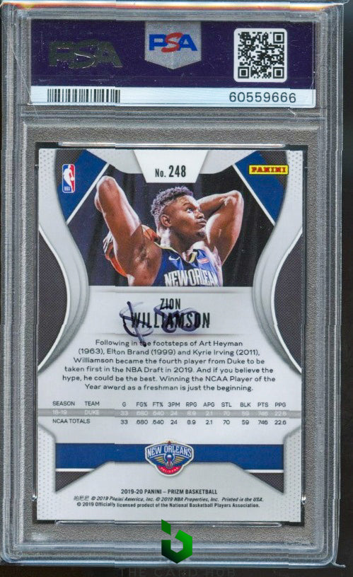 2019-20 Panini Prizm #248 Zion Williamson PSA 9 RC