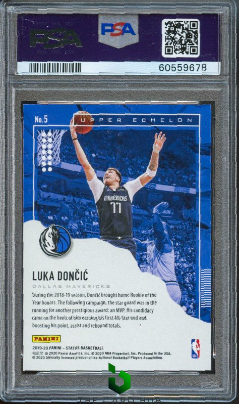 2019-20 Panini Status #5 Luka Doncic Upper Echelon White Diamond PSA 10 #/125