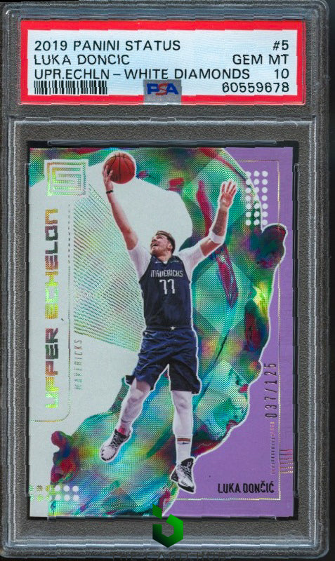 2019-20 Panini Status #5 Luka Doncic Upper Echelon White Diamond PSA 10 #/125