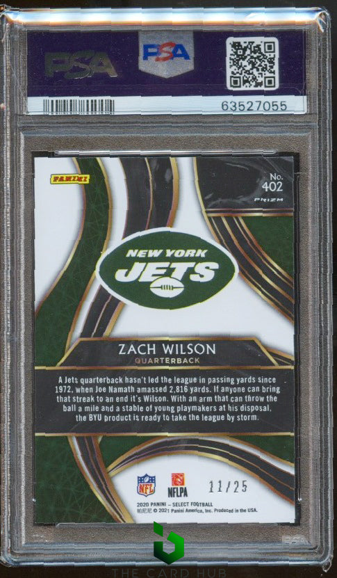 2020 Panini Select #402 Zach Wilson Tie-Dye Prizm PSA 10 #/25 RC