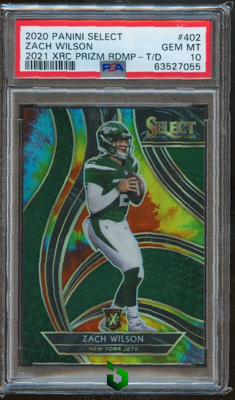 2020 Panini Select #402 Zach Wilson Tie-Dye Prizm PSA 10 #/25 RC