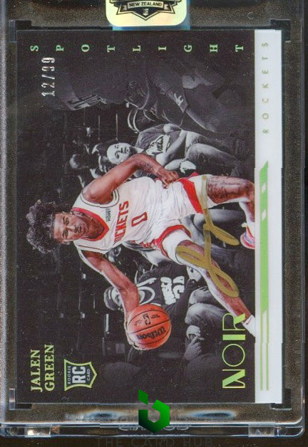 2021-22 Panini Noir #SSH-JGR Jalen Green Spotlight Signatures Horizontal #/99 RC