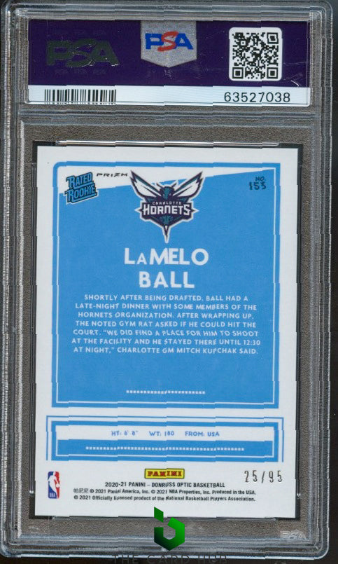 2020-21 Donruss Optic #153 LaMelo Ball Fast Break Purple PSA 10 RC