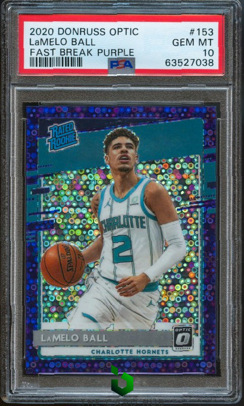 2020-21 Donruss Optic #153 LaMelo Ball Fast Break Purple PSA 10 RC