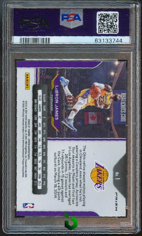 2020-21 Panini Prizm #1 LeBron James Choice Red Prizms PSA 9 #/88