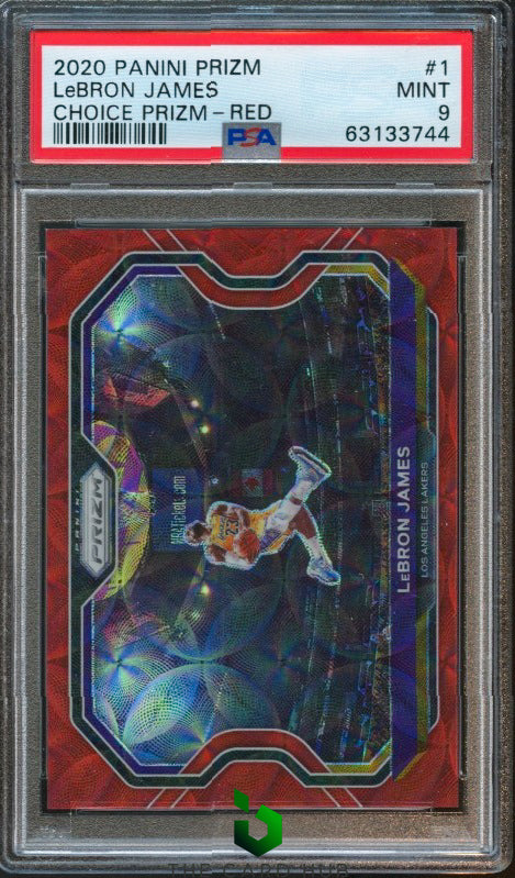 2020-21 Panini Prizm #1 LeBron James Choice Red Prizms PSA 9 #/88