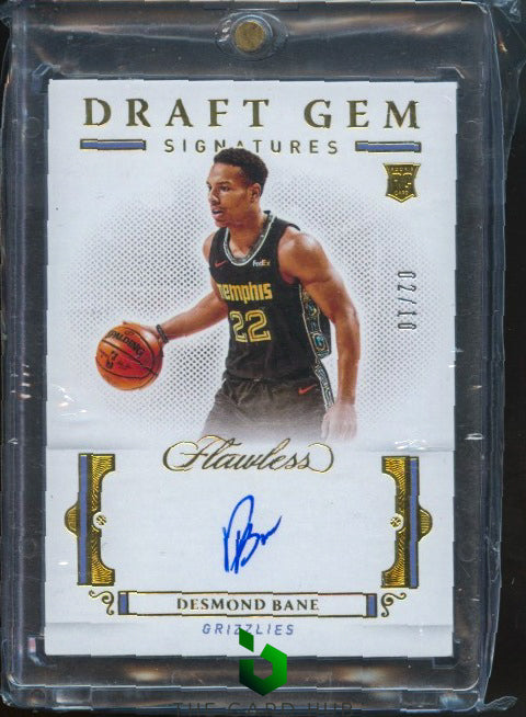 2020-21 Panini Flawless #DG-DBN Desmond Bane Draft Gem Signatures Gold #/10 RC