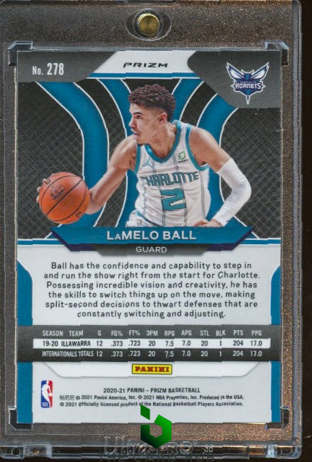 2020-21 Panini Prizm #278 LaMelo Ball Choice Blue, Yellow and Green Prizms RC