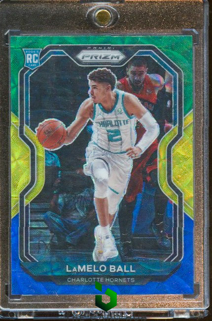 2020-21 Panini Prizm #278 LaMelo Ball Choice Blue, Yellow and Green Prizms RC