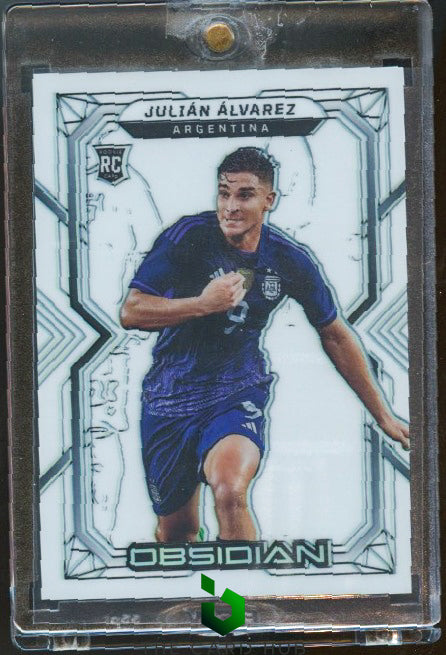 2022-23 Panini Obsidian #113 Julian Alvarez Electric Etch Contra #/9 RC