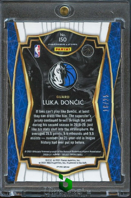 2020-21 Panini Select #150 Luka Doncic Blue Disco Prizms RC