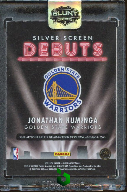 2021-22 Panini Noir #SIL-JKU Jonathan Kuminga Silver Screen Debut Sig #/49 RC