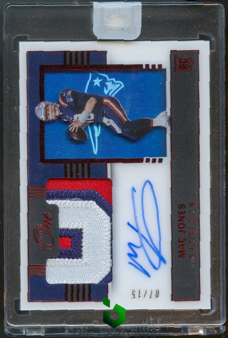 2021 Panini One #121 Mac Jones Red Rookie Patch Auto #/15RC