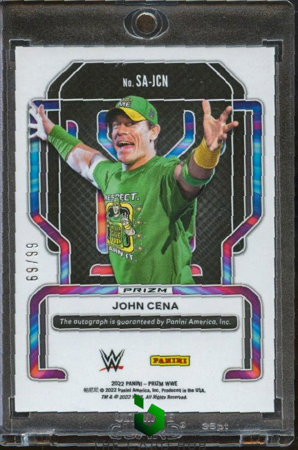 2022 Panini Prizm WWE #SA-JCN John Cena Superstar Autographs Red