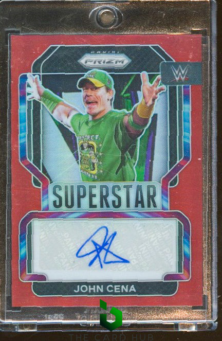 2022 Panini Prizm WWE #SA-JCN John Cena Superstar Autographs Red