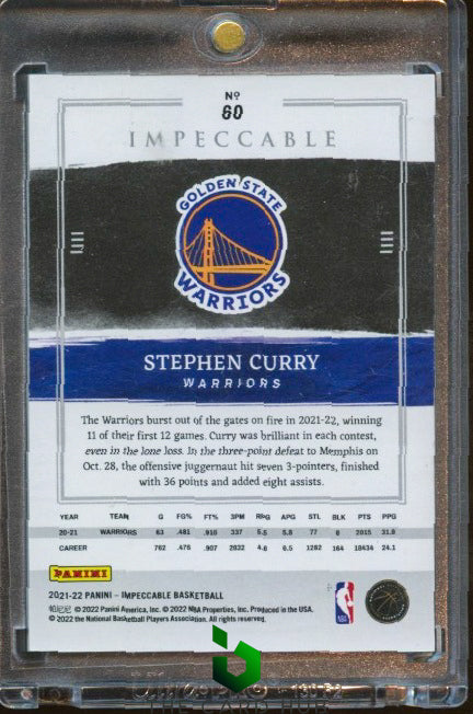 2021-22 Panini Impeccable #60 Stephen Curry Silver #/75