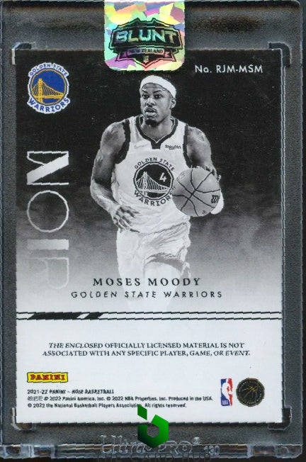 2021-22 Panini Noir #RJM-MSM Moses Moody Rookie Jumbo Material Brand Logo #/5 RC