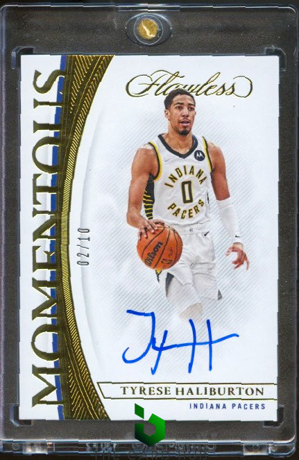 2021-22 Panini Flawless #MMA-TYH Tyrese Haliburton Momentous Auto Gold #/10 RC