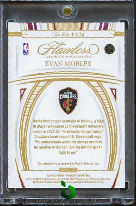 2021-22 Panini Flawless #FA-EVM Evan Mobley Flawless Autographs #/25 RC