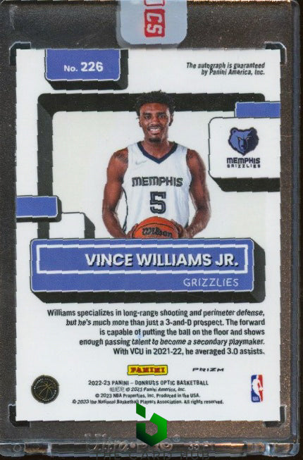 2022-23 Donruss Optic #226 Vince Williams Jr. Rated Rookies Signatures Choice RC