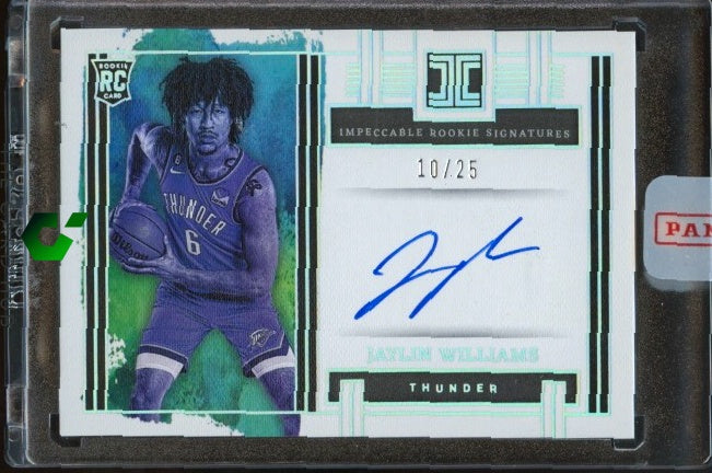 2022-23 Panini Impeccable #IRS-JYW Jaylin Williams Rookie Sig Silver #/25 RC