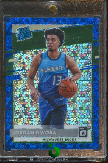 2020-21 Donruss Optic #189 Jordan Nwora Fast Break Blue RC